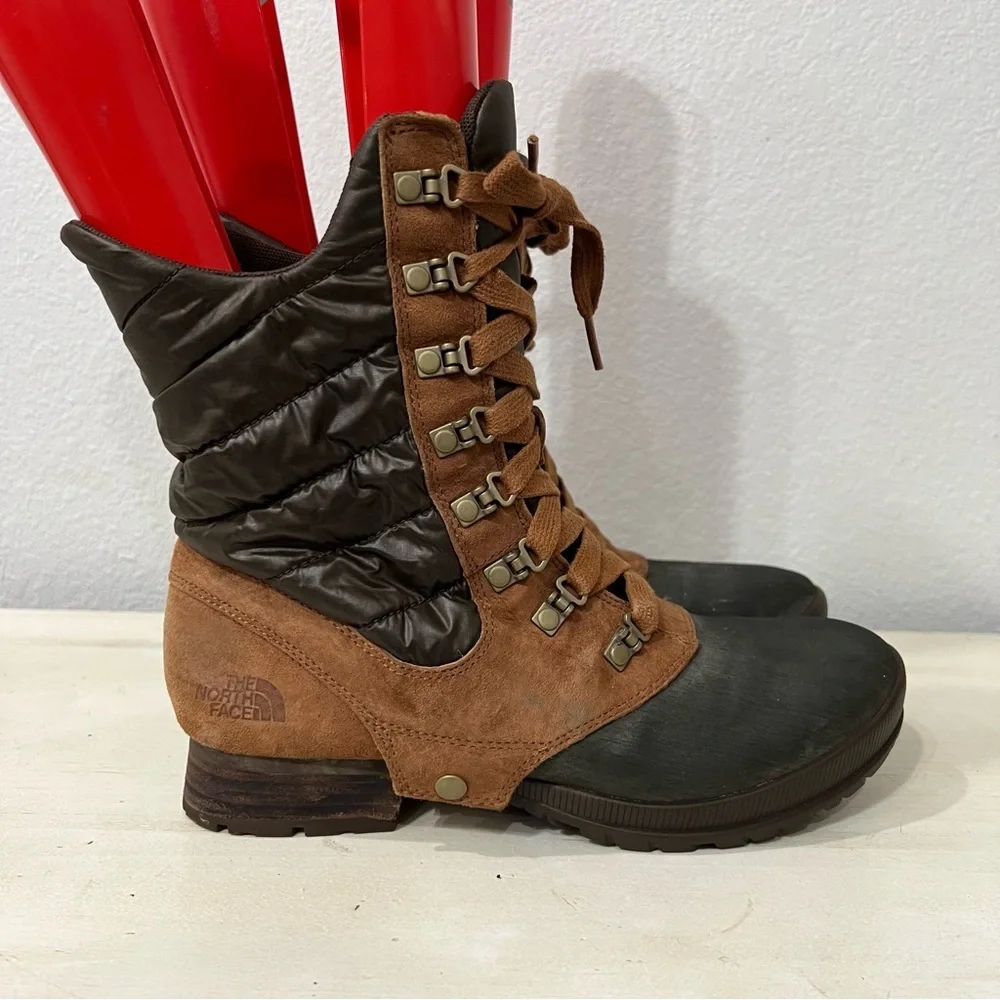 The North Face Brown Leather Lace Up Winter Boots